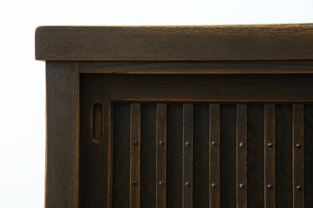 中古　美品　飛騨産業　JAPAN PROVINCIAL(ジャパンプロヴィンシャル)　格子戸の意匠が趣深い帳場箪笥　定価約95万円　(R-085751)