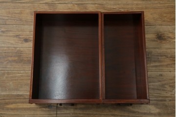 中古　国産指物工芸家具　花梨(カリン)材　オリエンタル　李朝デザイン×象嵌が目を引くキャビネット　定価推定約70万円以上　(R-085752)