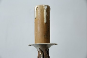 フランスヴィンテージ　ロートアイアン　植物モチーフの装飾が上品なフロアスタンド　(R-085753)