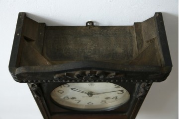 和製ヴィンテージ　日本時計(NIPPON CLOCK)　クラシカルな彫刻と木部の配色が上品な振り子時計　(R-085754)