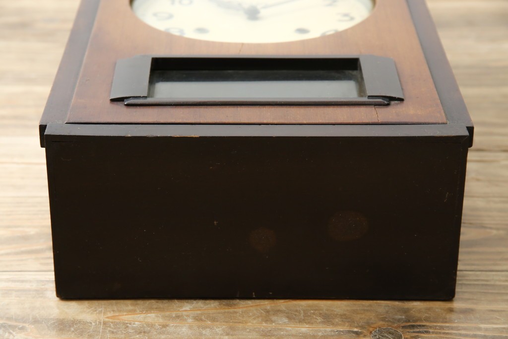 和製ヴィンテージ　Meiji(明治時計社)　ミッドセンチュリーテイストのお部屋にもぴったりなスクエア型の振り子時計　(R-085755)