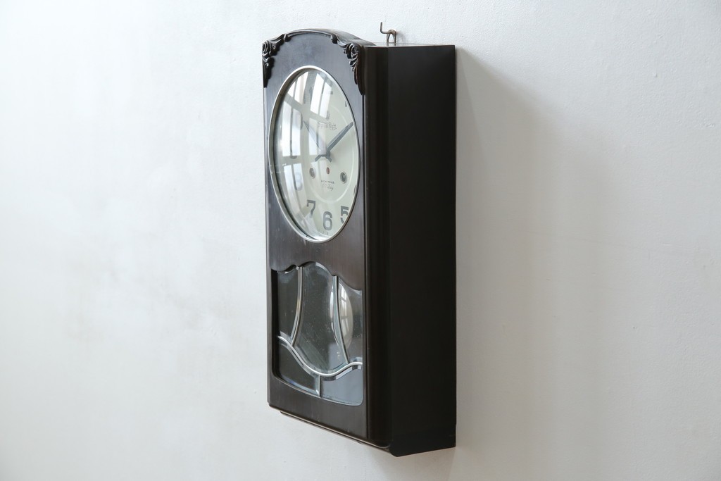 和製ヴィンテージ　愛知時計電機(アイチ、AICHI)　レトロな文字盤と品の良い装飾が調和する振り子時計　(R-085756)