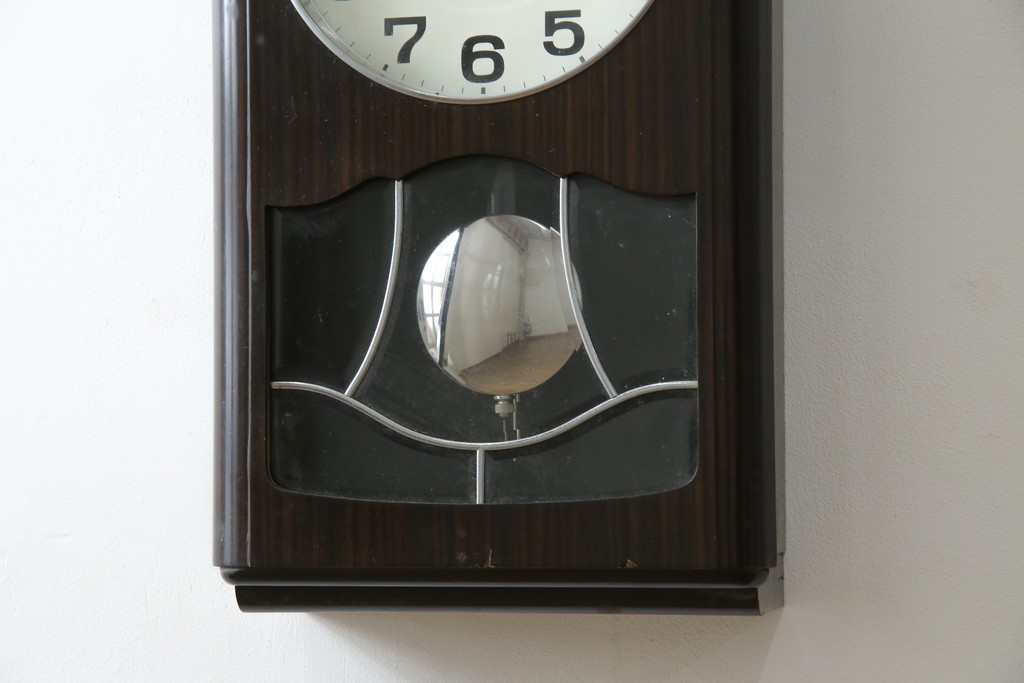 和製ヴィンテージ　愛知時計電機(アイチ、AICHI)　レトロな文字盤と品の良い装飾が調和する振り子時計　(R-085756)