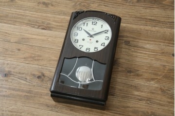 和製ヴィンテージ　愛知時計電機(アイチ、AICHI)　レトロな文字盤と品の良い装飾が調和する振り子時計　(R-085756)