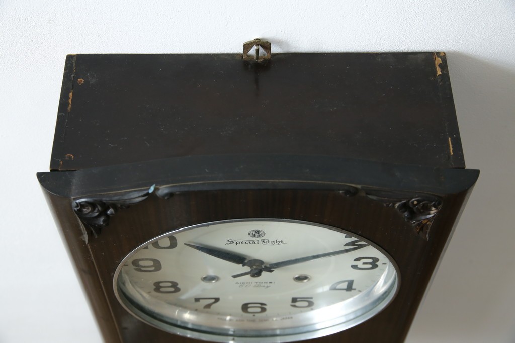 和製ヴィンテージ　愛知時計電機(アイチ、AICHI)　レトロな文字盤と品の良い装飾が調和する振り子時計　(R-085756)