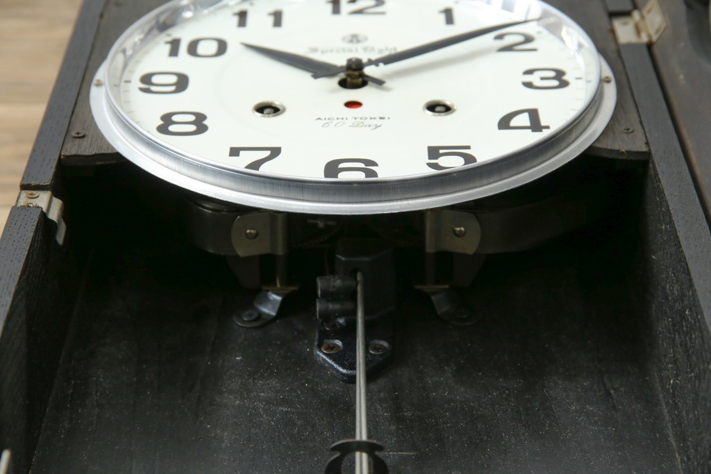 和製ヴィンテージ　愛知時計電機(アイチ、AICHI)　レトロな文字盤と品の良い装飾が調和する振り子時計　(R-085756)