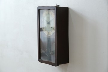 和製ヴィンテージ　精工舎(SEIKOSHA、セイコー)　ミッドセンチュリースタイルにおすすめのスクエア型振り子時計　(R-085757)