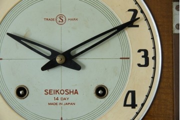 和製ヴィンテージ　精工舎(SEIKOSHA、セイコー)　ミッドセンチュリースタイルにおすすめのスクエア型振り子時計　(R-085757)