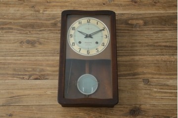 和製ヴィンテージ　精工舎(SEIKOSHA、セイコー)　ミッドセンチュリースタイルにおすすめのスクエア型振り子時計　(R-085757)