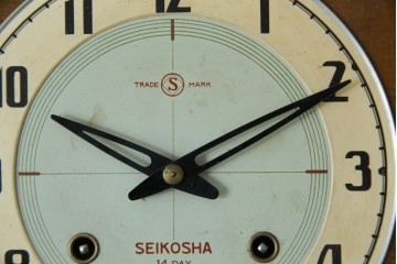 和製ヴィンテージ　精工舎(SEIKOSHA、セイコー)　ミッドセンチュリースタイルにおすすめのスクエア型振り子時計　(R-085757)