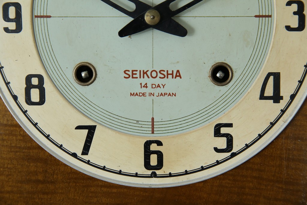 和製ヴィンテージ　精工舎(SEIKOSHA、セイコー)　ミッドセンチュリースタイルにおすすめのスクエア型振り子時計　(R-085757)