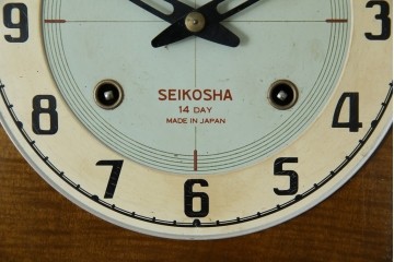 和製ヴィンテージ　精工舎(SEIKOSHA、セイコー)　ミッドセンチュリースタイルにおすすめのスクエア型振り子時計　(R-085757)