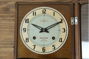 和製ヴィンテージ　精工舎(SEIKOSHA、セイコー)　ミッドセンチュリースタイルにおすすめのスクエア型振り子時計　(R-085757)