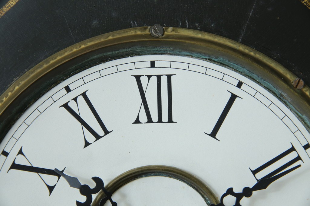 和製アンティーク　昭和初期　金彩の装飾が上品な八角振り子時計　(R-085758)