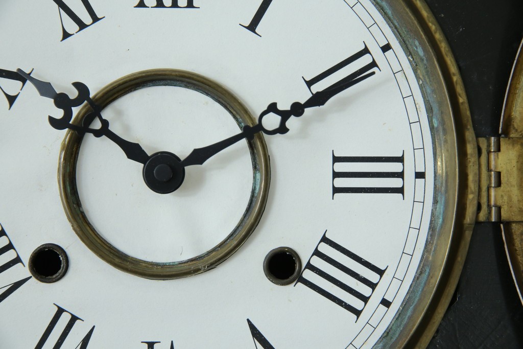 和製アンティーク　昭和初期　金彩の装飾が上品な八角振り子時計　(R-085758)