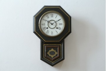 和製アンティーク　昭和初期　金彩の装飾が上品な八角振り子時計　(R-085758)