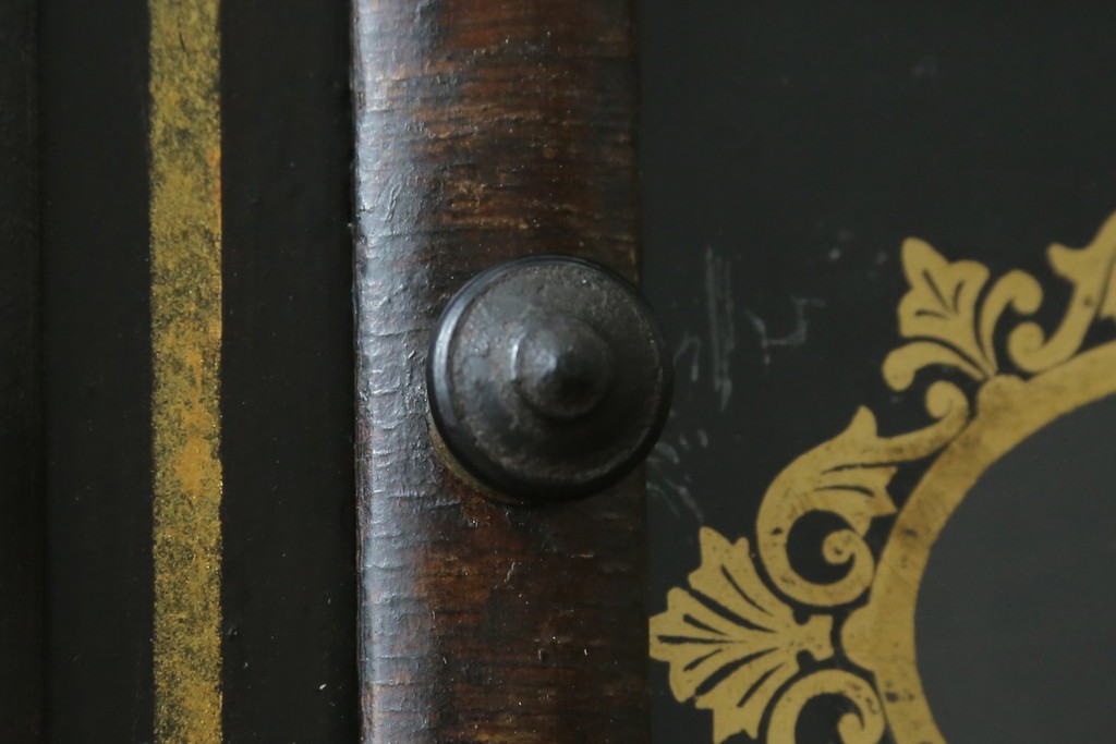 和製アンティーク　昭和初期　金彩の装飾が上品な八角振り子時計　(R-085758)