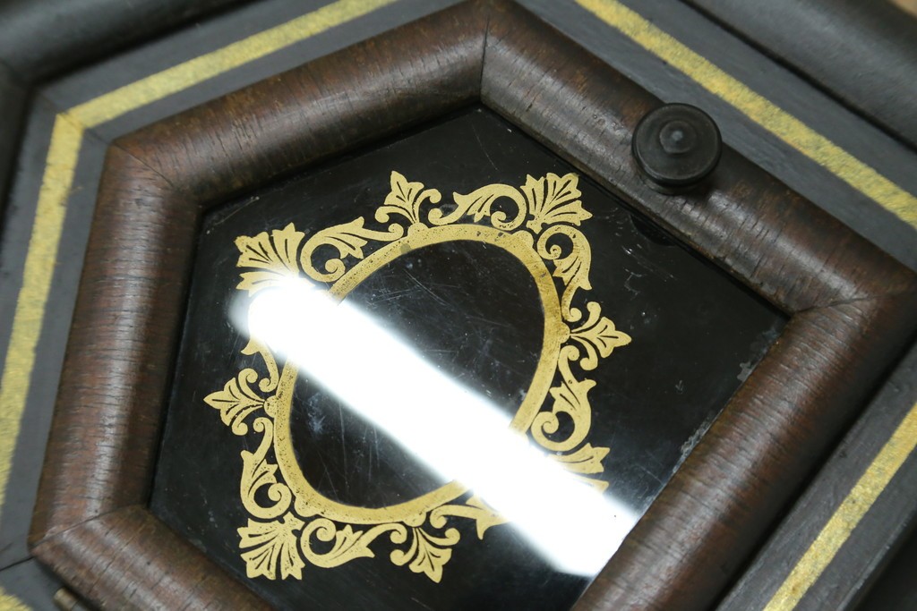 和製アンティーク　昭和初期　金彩の装飾が上品な八角振り子時計　(R-085758)