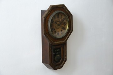 和製アンティーク　大正期　深みのある色合いが魅力の八角振り子時計　(R-085759)