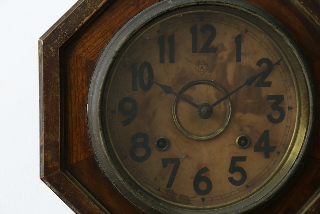 和製アンティーク　大正期　深みのある色合いが魅力の八角振り子時計　(R-085759)