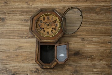 和製アンティーク　大正期　深みのある色合いが魅力の八角振り子時計　(R-085759)