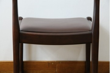 中古　超美品　元祖軽井沢彫　大坂屋家具店　繊細な桜の彫りが見事なKチェア　定価約25万円　(R-085760)