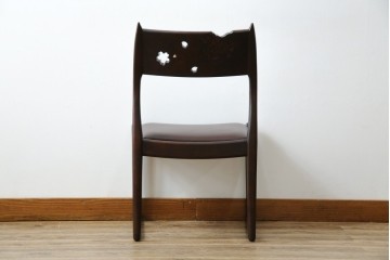 中古　超美品　元祖軽井沢彫　大坂屋家具店　繊細な桜の彫りが見事なKチェア　定価約25万円　(R-085760)