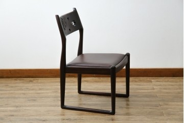 中古　超美品　元祖軽井沢彫　大坂屋家具店　繊細な桜の彫りが見事なKチェア　定価約25万円　(R-085760)