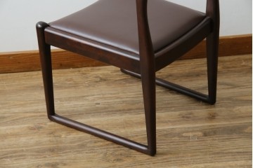 中古　超美品　元祖軽井沢彫　大坂屋家具店　繊細な桜の彫りが見事なKチェア　定価約25万円　(R-085760)