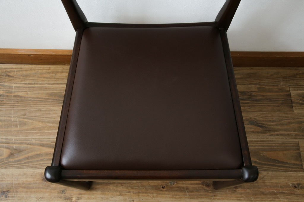 中古　超美品　元祖軽井沢彫　大坂屋家具店　繊細な桜の彫りが見事なKチェア　定価約25万円　(R-085760)