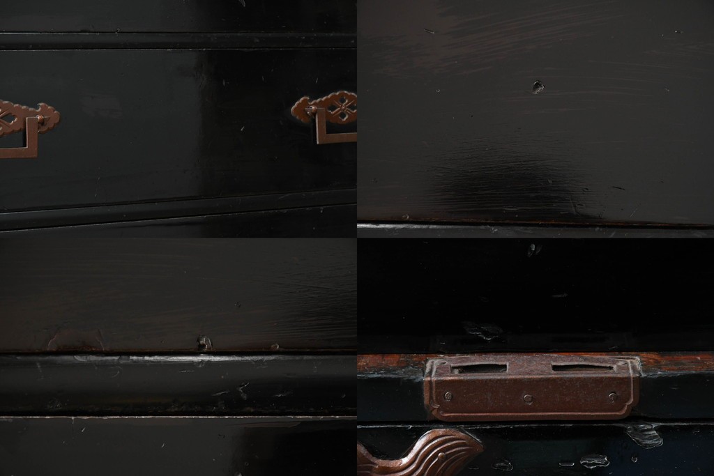 和製アンティーク　上手物!!　総桐材　立派な金具が際立つ上質な庄内箪笥　(R-085761)