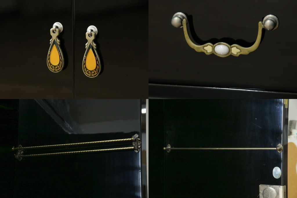 中古　最高級クラスの逸品!!　多彩なモチーフを煌びやかな螺鈿細工で表現した組み立て式3連ワードローブ　定価約850万円　(R-085768)