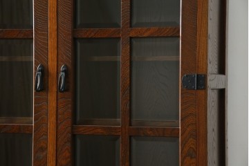 中古　美品　希少な廃番品!　駿河民芸　造りの良さが光る格子扉と重厚な金具の和風キャビネット　(R-085771)