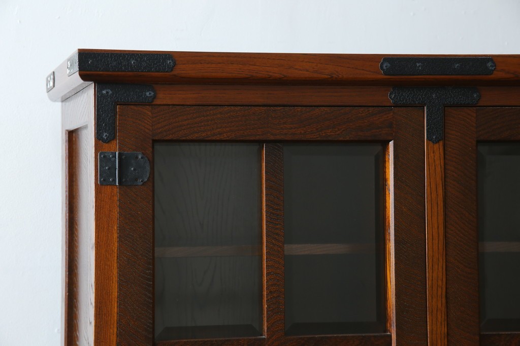 中古　美品　希少な廃番品!　駿河民芸　造りの良さが光る格子扉の和風キャビネット　(R-085772)