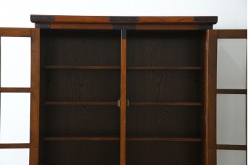 中古　美品　希少な廃番品!　駿河民芸　造りの良さが光る格子扉の和風キャビネット　(R-085772)