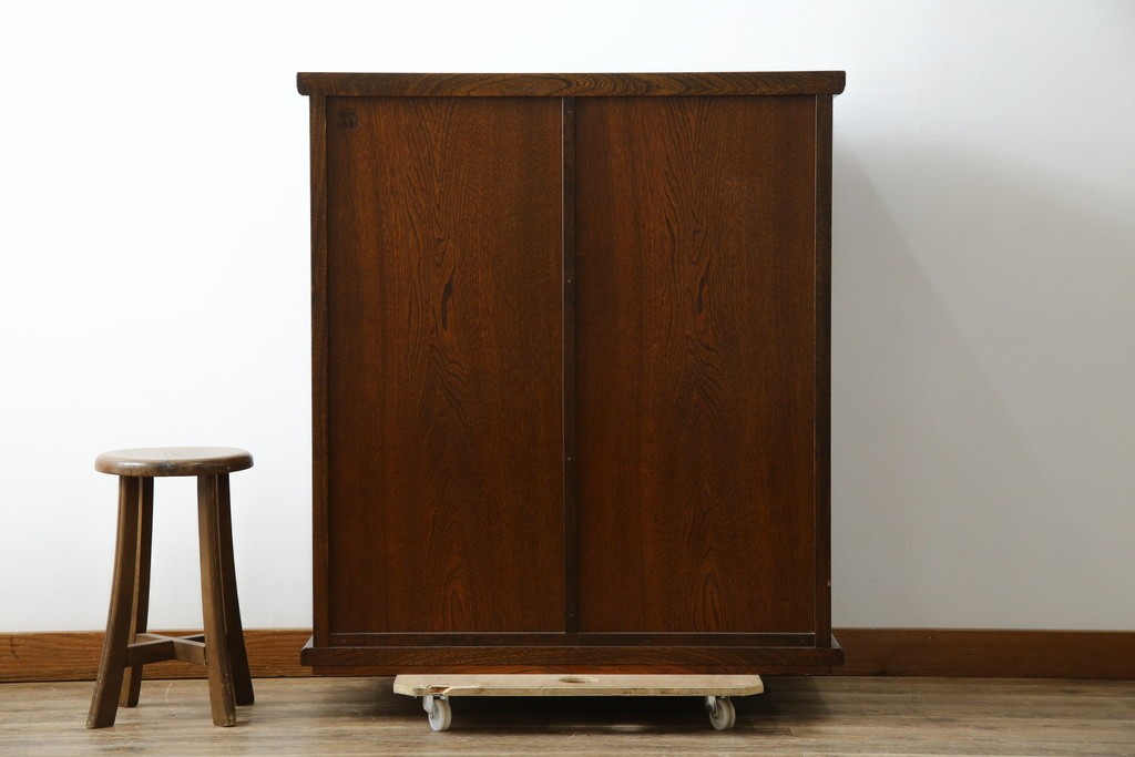 中古　美品　希少な廃番品!　駿河民芸　造りの良さが光る格子扉の和風キャビネット　(R-085772)