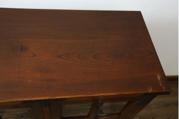 中古　美品　希少な廃番品!　駿河民芸　造りの良さが光る格子扉の和風キャビネット　(R-085772)