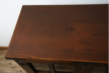 中古　美品　希少な廃番品!　駿河民芸　造りの良さが光る格子扉の和風キャビネット　(R-085772)