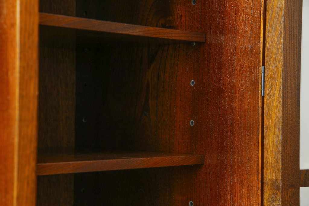 中古　美品　希少な廃番品!　駿河民芸　造りの良さが光る格子扉の和風キャビネット　(R-085772)