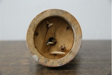 和製アンティーク　大正期　ダイヤモンドポイントが印象的なプレスガラスのウォールライト　(R-085776)