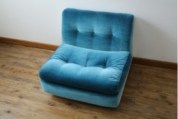 中古　B&B イタリア(Italia)　Mario Bellini(マリオ・ベリーニ)デザイン　Amanta(アマンタ)　ターコイズブルーが美しいモジュラーソファ　(R-085778)