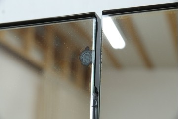 中古　美品　輪島塗り　花に雀の図が描かれた三面鏡台とスツールのセット　定価約180万円　(R-085780)