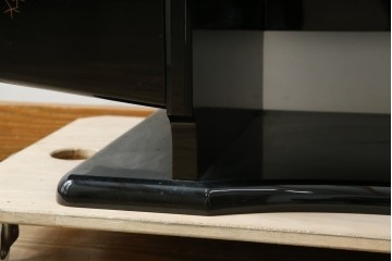 中古　美品　輪島塗り　花に雀の図が描かれた三面鏡台とスツールのセット　定価約180万円　(R-085780)