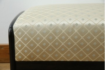 中古　美品　輪島塗り　花に雀の図が描かれた三面鏡台とスツールのセット　定価約180万円　(R-085780)