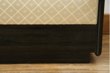 中古　美品　輪島塗り　花に雀の図が描かれた三面鏡台とスツールのセット　定価約180万円　(R-085780)