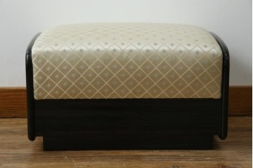 中古　美品　輪島塗り　花に雀の図が描かれた三面鏡台とスツールのセット　定価約180万円　(R-085780)