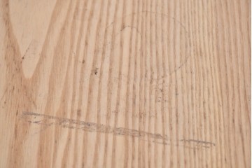 和製ヴィンテージ　良品!!　国産職人手作り品　タモ無垢材　柔らかな曲線脚の大振りなラウンドテーブル　(R-085781)