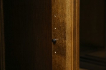 中古　職人手作り　高級品　府中家具　重厚な意匠のプレジデントデスク　定価推定約40万円　(R-085784)