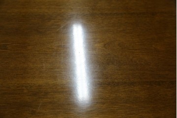 中古　職人手作り　高級品　府中家具　重厚な意匠のプレジデントデスク　定価推定約40万円　(R-085784)