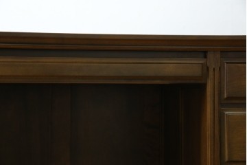 中古　職人手作り　高級品　府中家具　重厚な意匠のプレジデントデスク　定価推定約40万円　(R-085784)